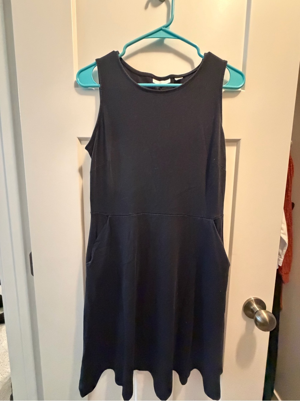 New York & Company Black Sleeveless A-Line Dress with Pockets